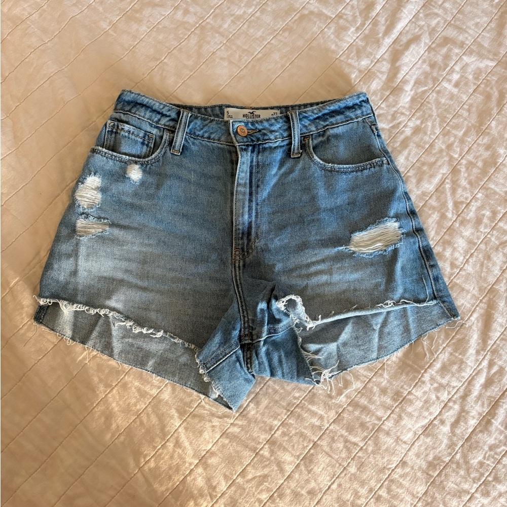 Hollister High Waist Blue Denim Shorts